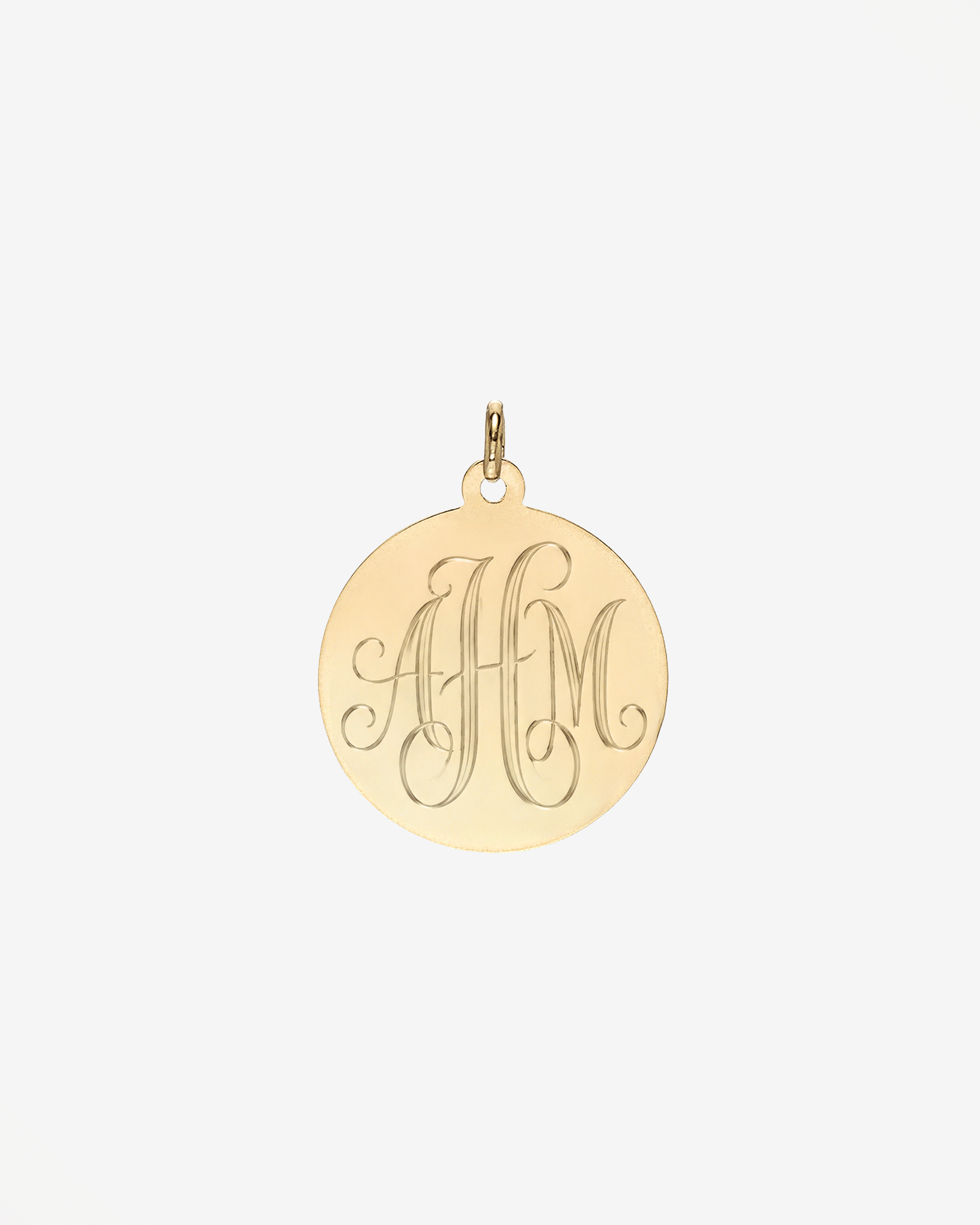 14k Gold Large Engraved Disc Pendant Personalized Zoe Lev Jewelry