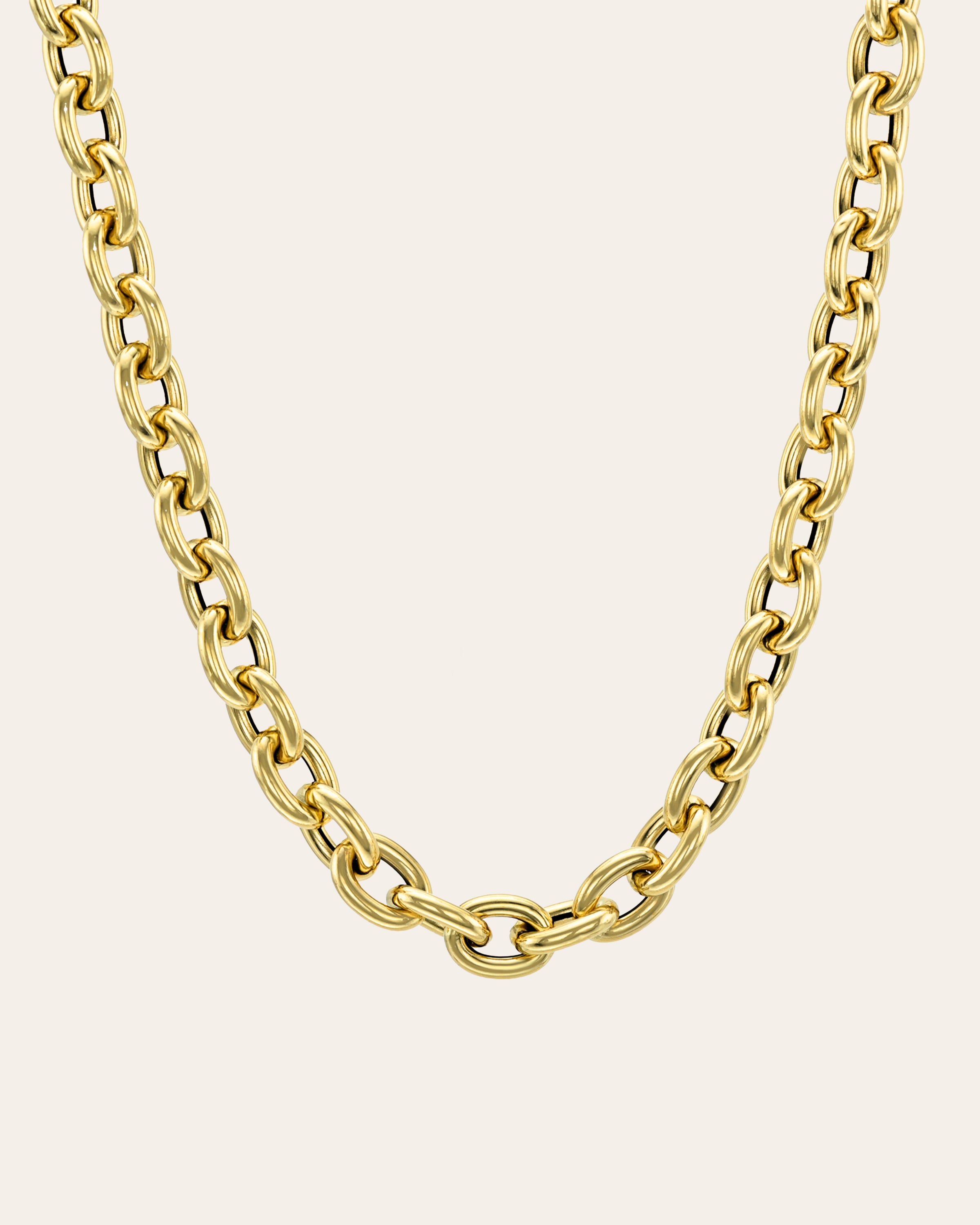14k Gold Large Oval Link Chain Necklace Chains Zoe Lev Jewelry