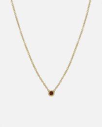 14k Gold Mini Bezel Birthstone Necklace Personalized Zoe Lev Jewelry