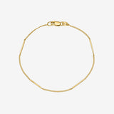 14k Mini Cuban Bar Station Bracelet