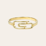 14K Yellow Gold Paper Clip Ring Ring Zoe Lev Jewelry