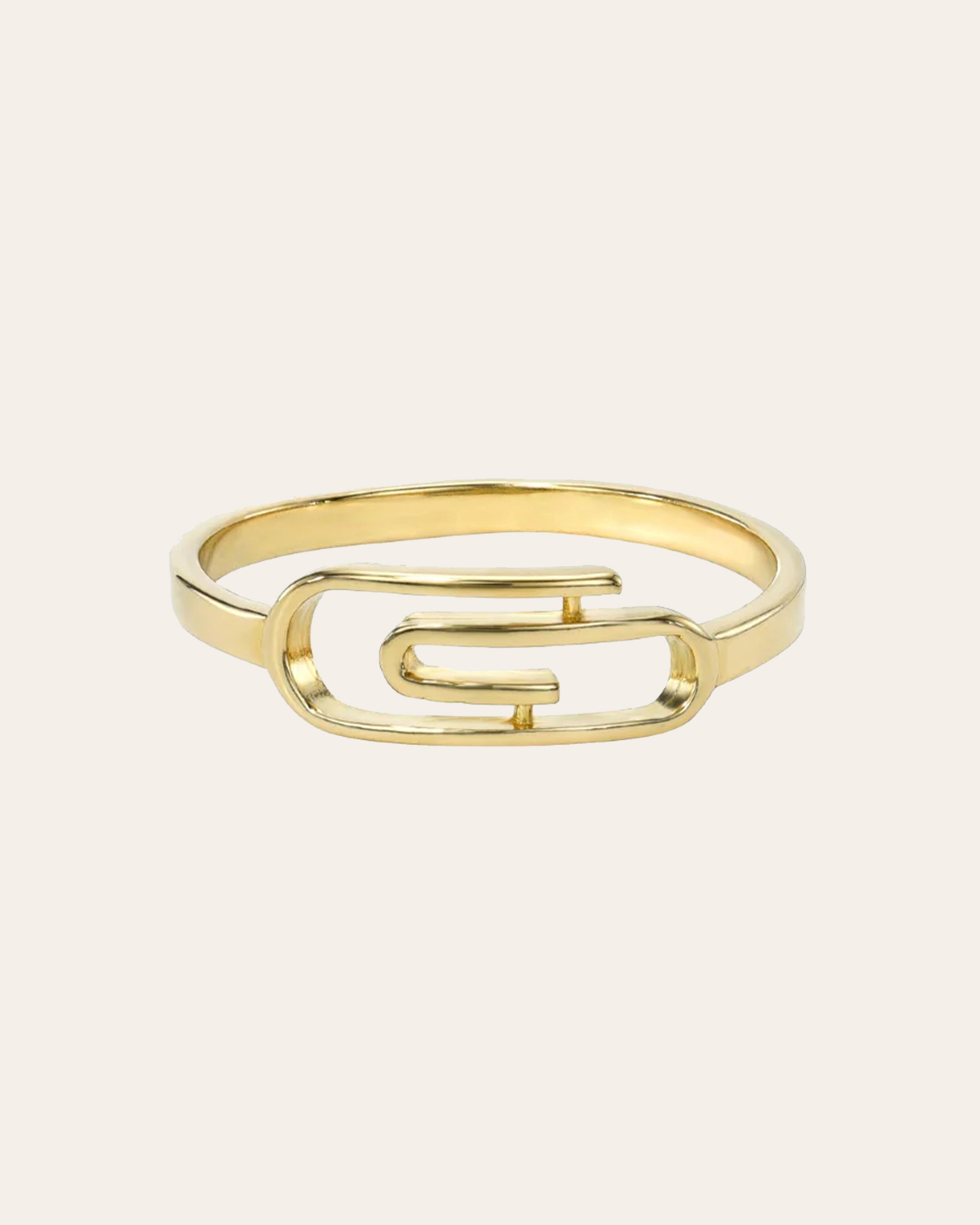 14K Yellow Gold Paper Clip Ring Ring Zoe Lev Jewelry