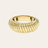 14K Gold Ribbed Dome Ring Zoe Lev Jewelry
