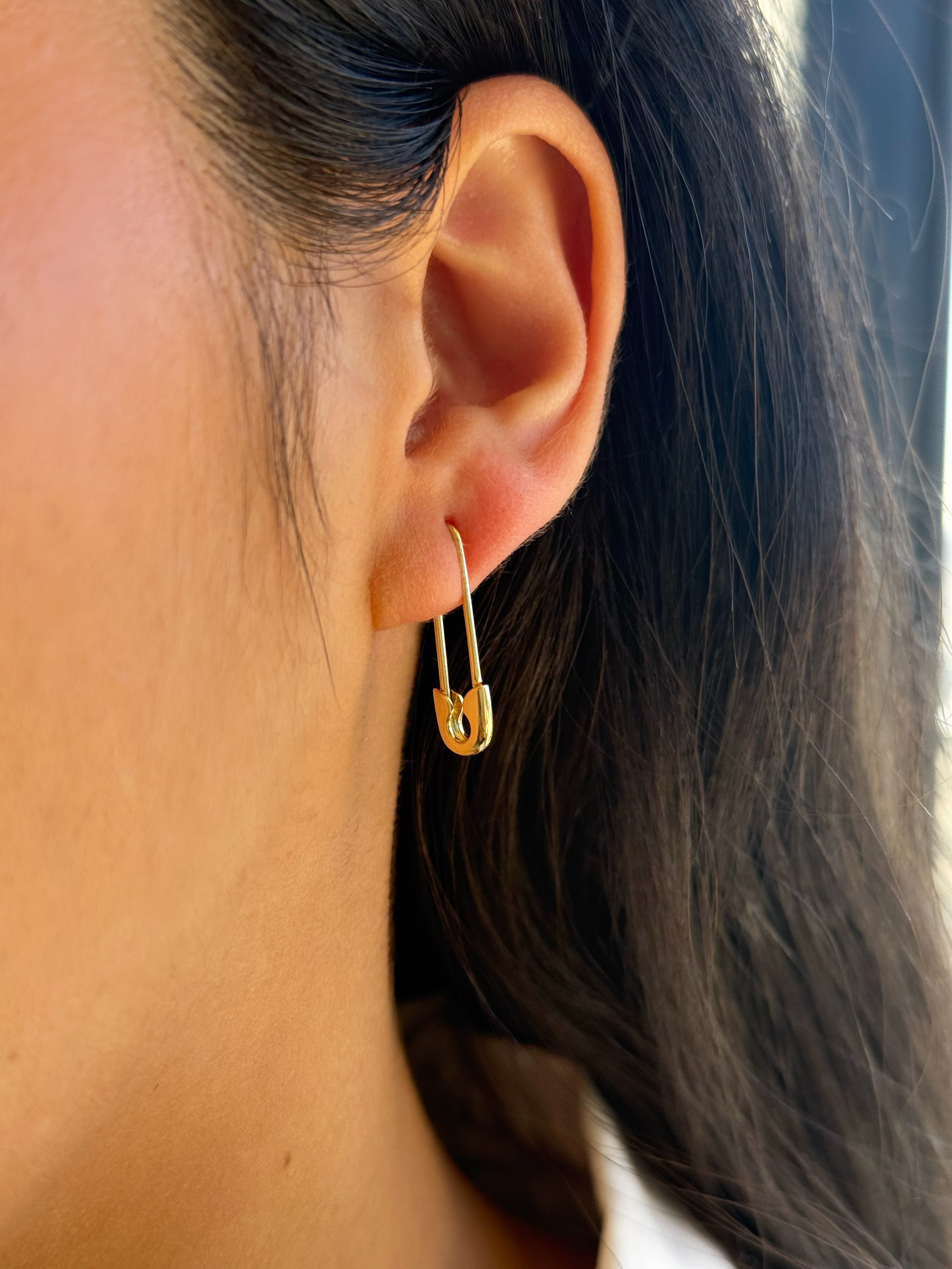 RILY 18k Pin Earring Gold ピアス　hyu Safety Pin Earring
