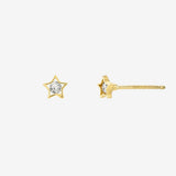 14k Gold Tiny Diamond Star Stud Earrings Studs Zoe Lev Jewelry
