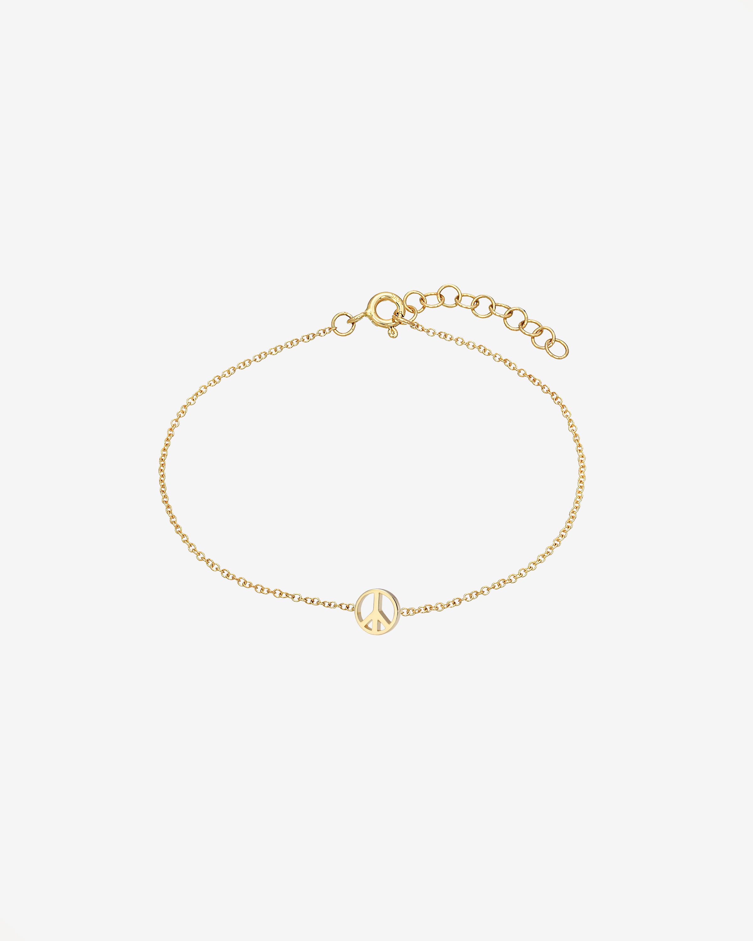 14k Gold Tiny Peace Bracelet Zoe Lev Jewelry