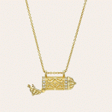 14k Gold and Diamond Amulet Necklace Personalized Zoe Lev Jewelry