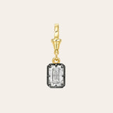 14k Lab Diamond Emerald Cut Black Rhodium Spinner Zoe Lev Jewelry