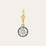 14k Lab Diamond Round Black Rhodium Spinner Zoe Lev Jewelry