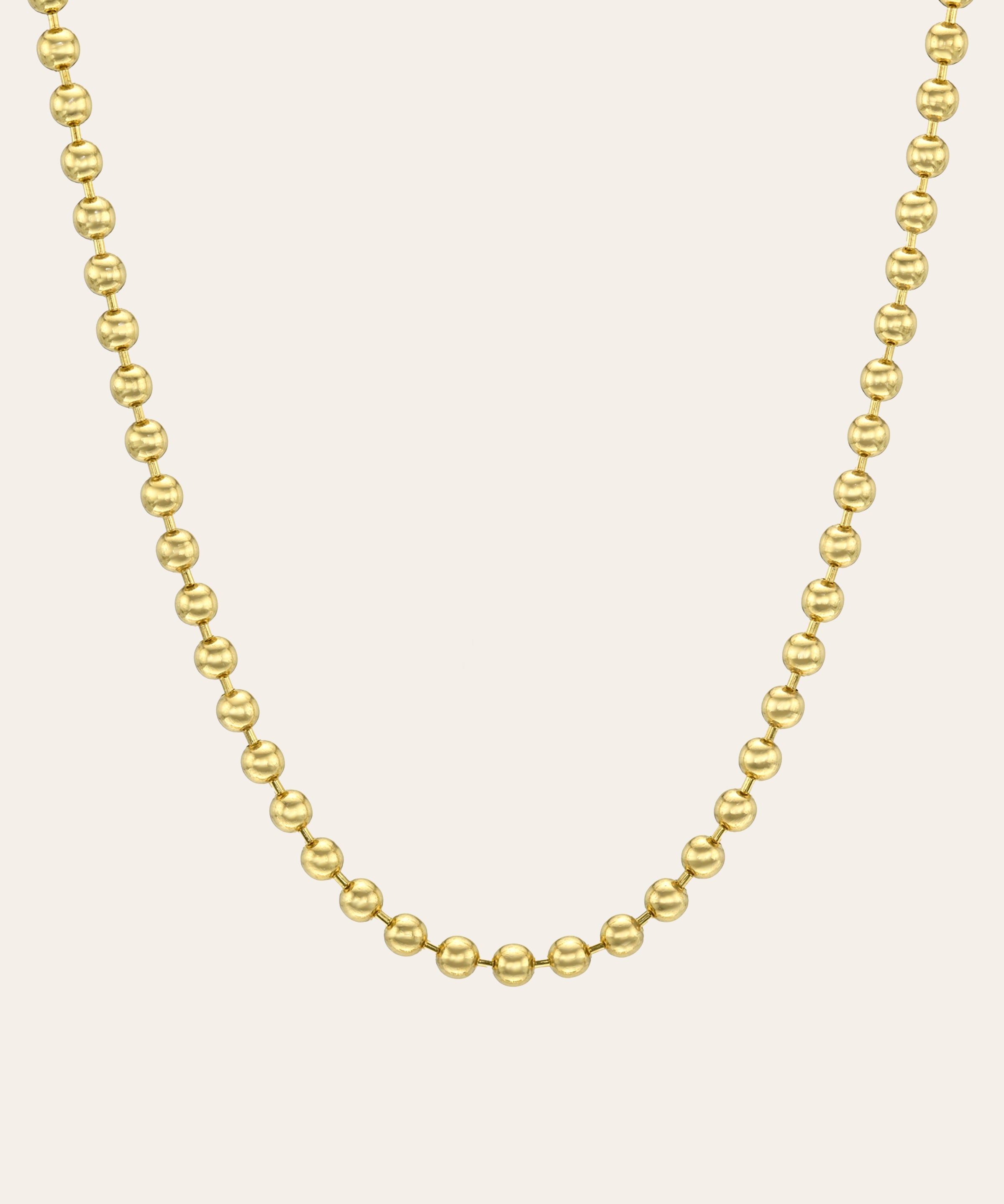 14K Gold Medium Ball Chain Chains Zoe Lev Jewelry