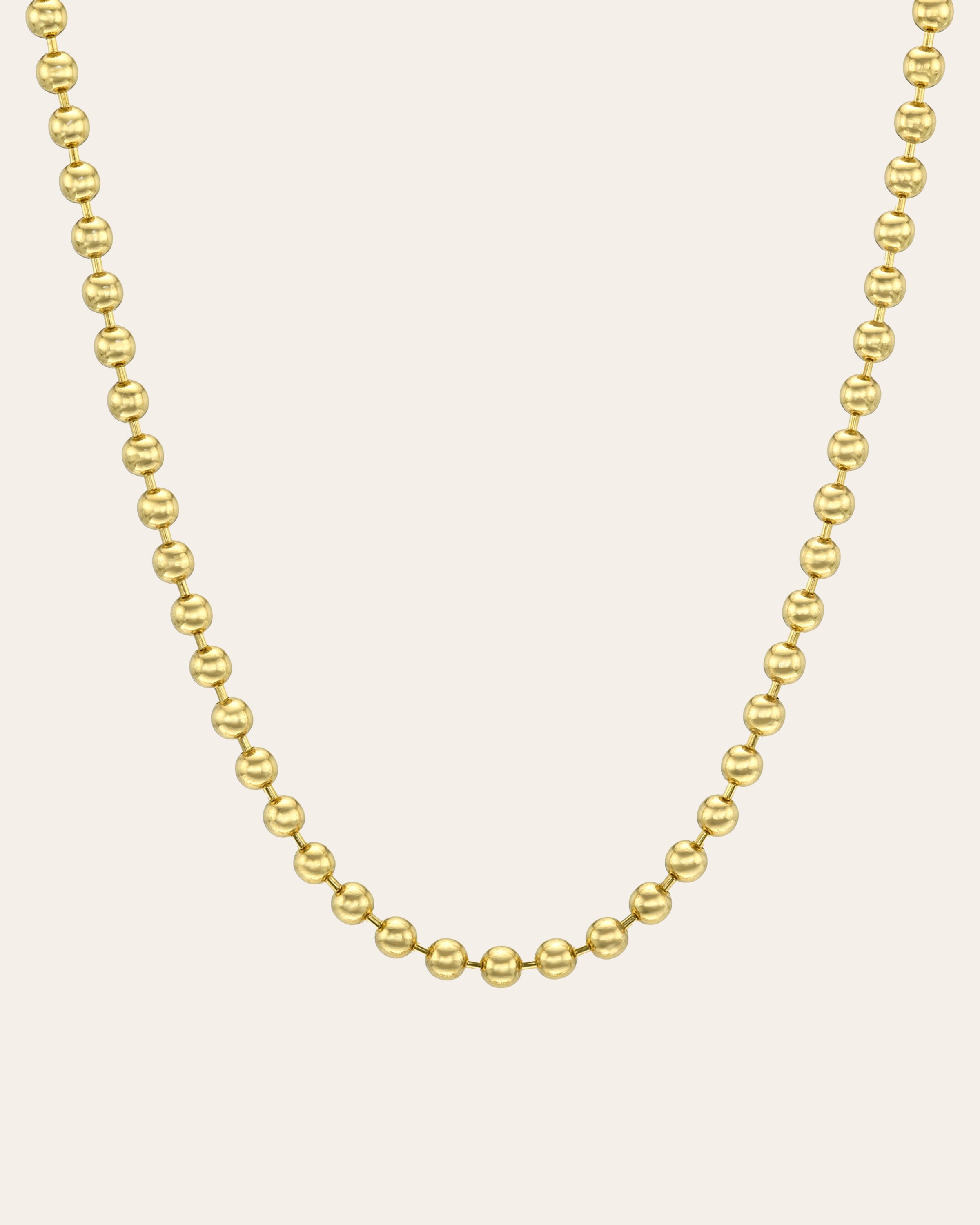 14K Gold Medium Ball Chain Chains Zoe Lev Jewelry
