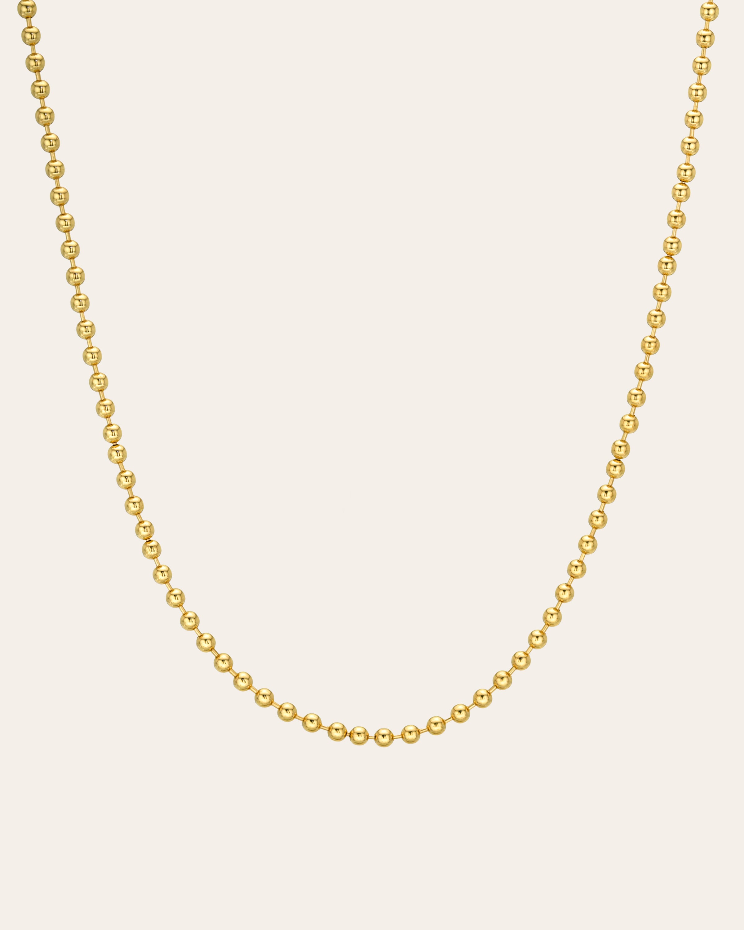 14K Gold Small Ball Chain Chains Zoe Lev Jewelry
