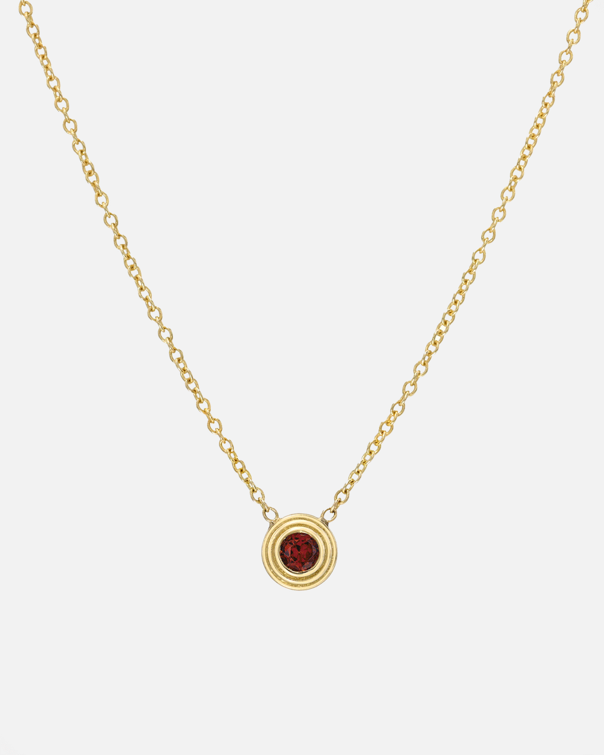 14k Gold Triple Birthstone Bezel Necklace