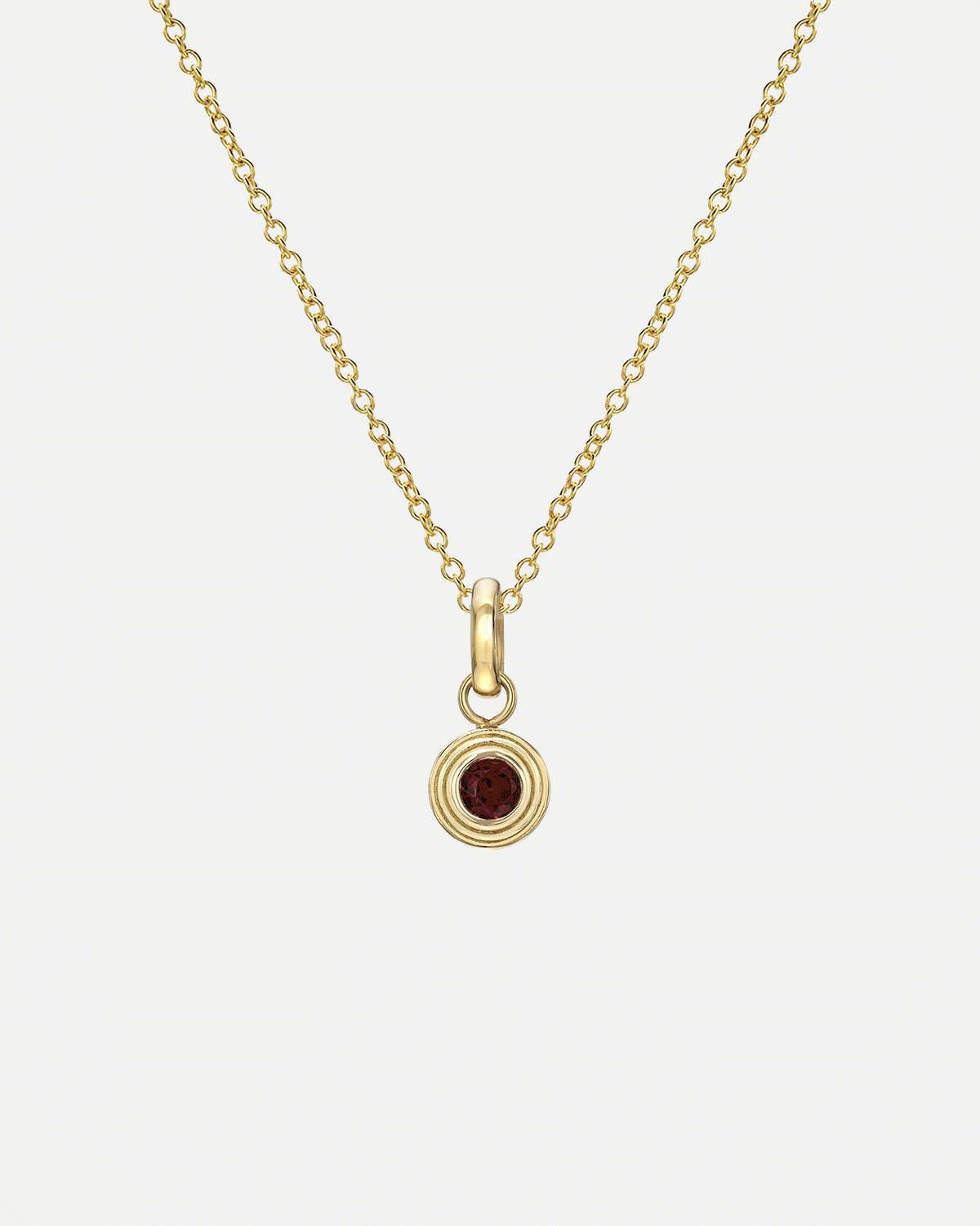 14k Gold Triple Birthstone Bezel Pendant Necklace