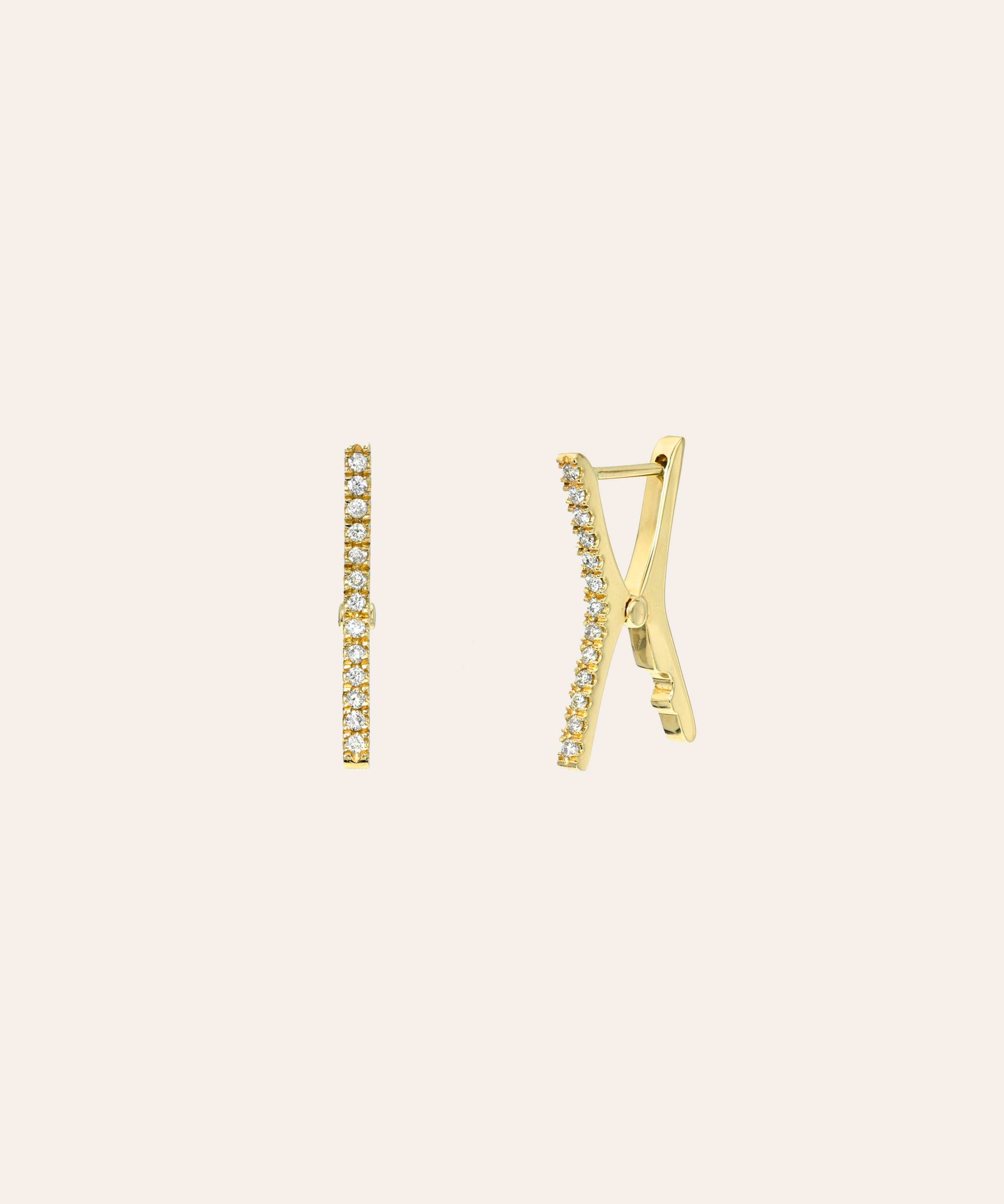 14k Diamond Clip Earrings Hoops & Huggies Zoe Lev Jewelry