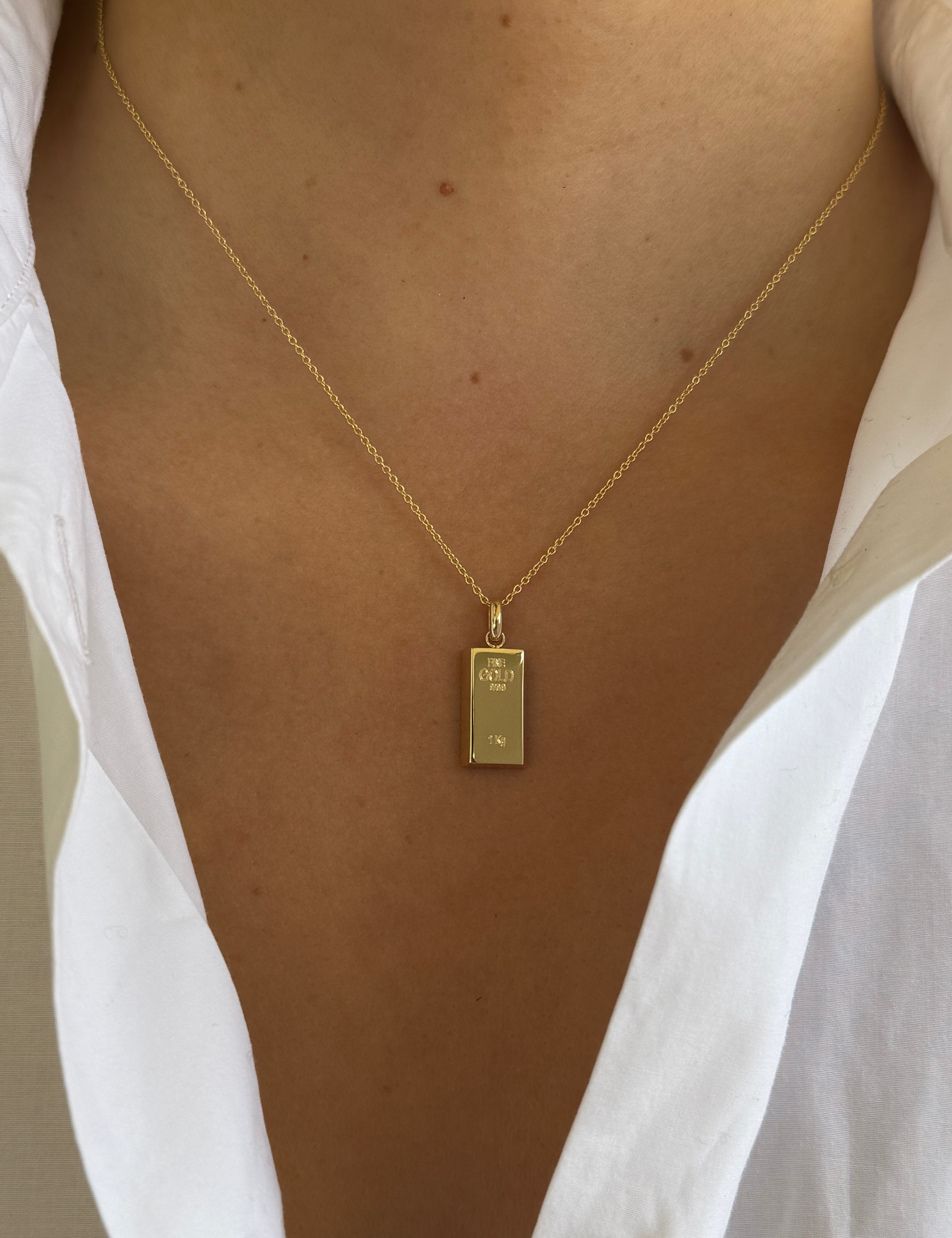 14K Gold Bar Pendant Zoe Lev Jewelry