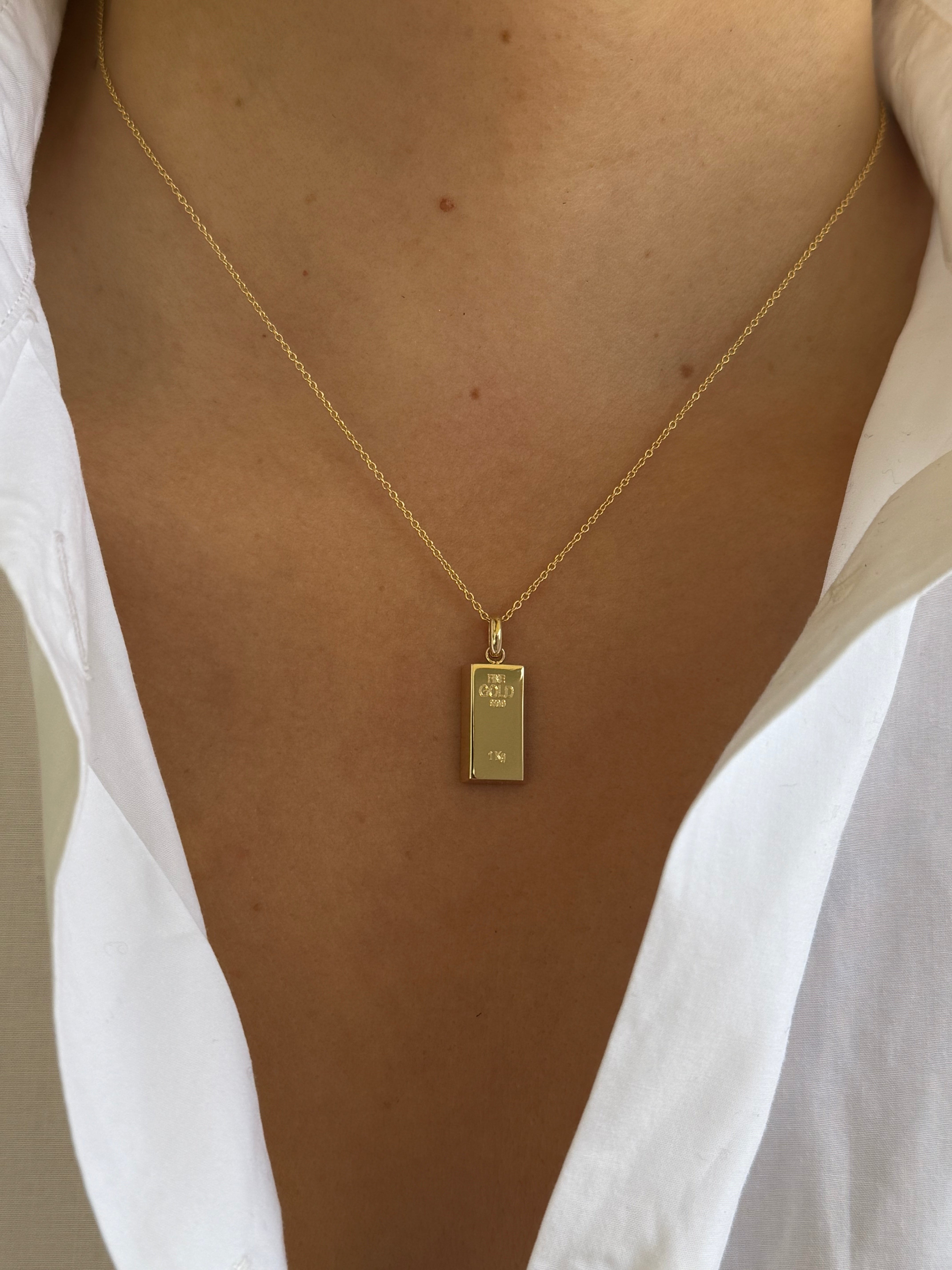 14K Gold Bar Pendant Zoe Lev Jewelry