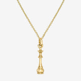 14K Gold Chess Queen Necklace