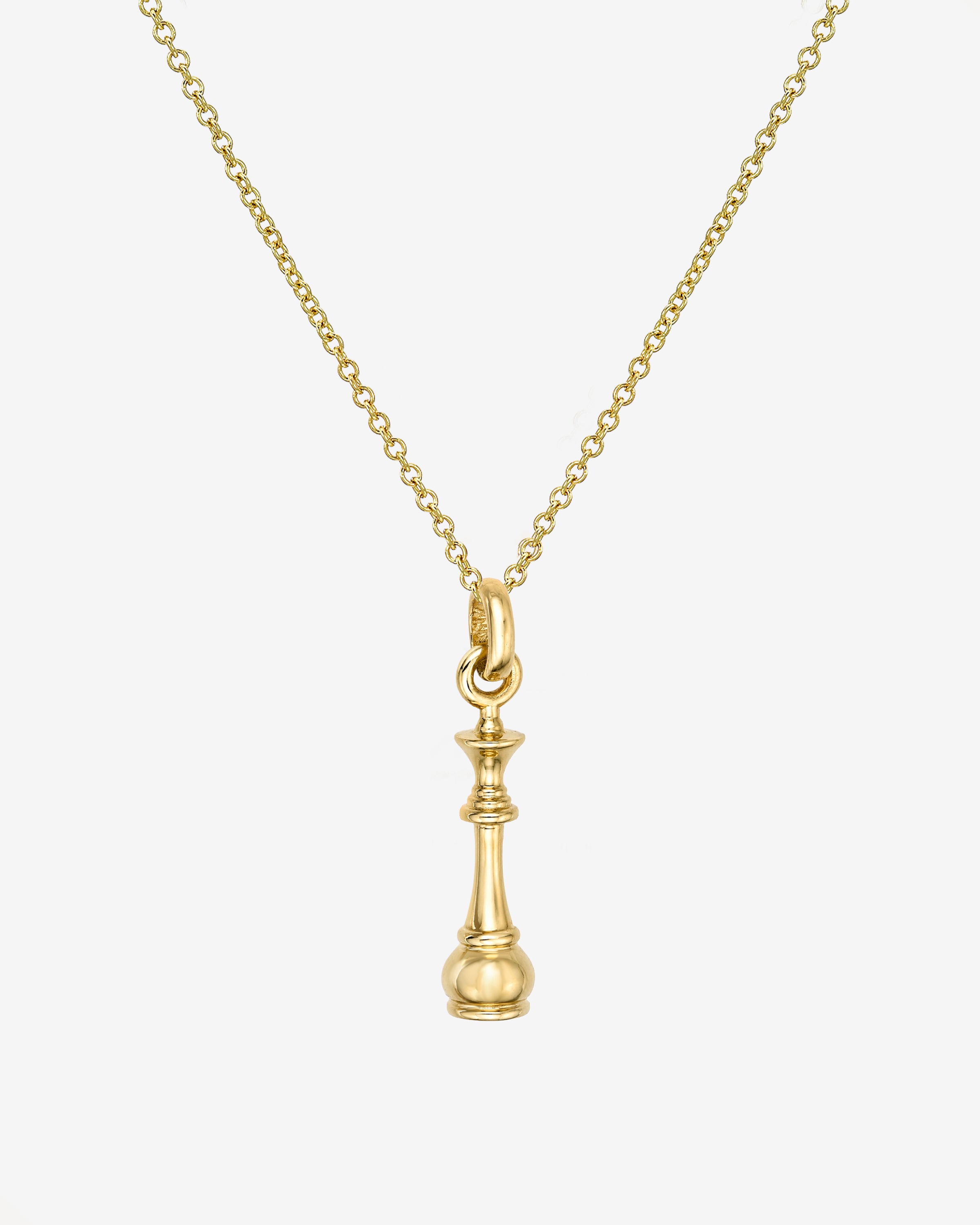 14K Gold Chess Queen Necklace Zoe Lev Jewelry