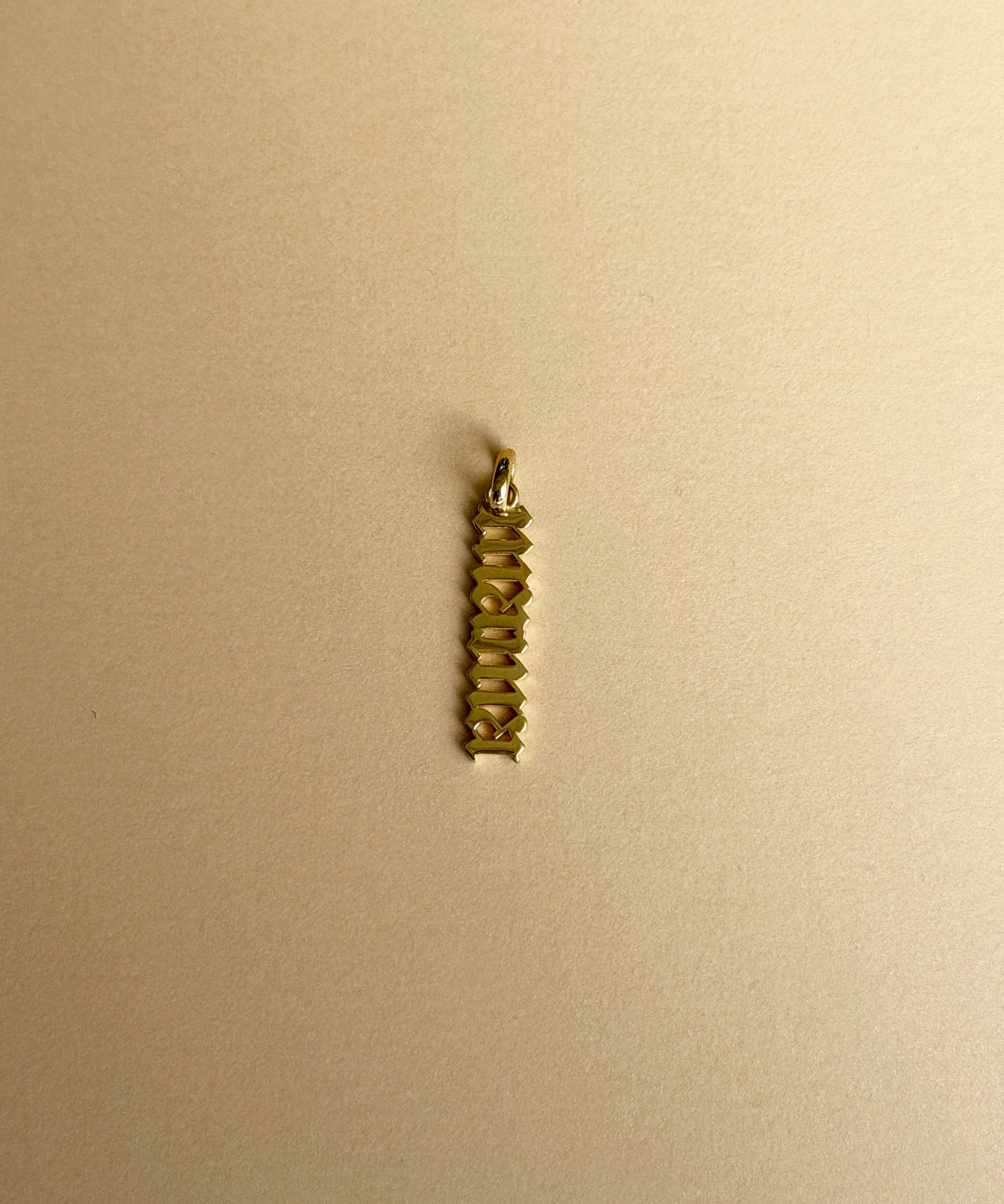 14k Gold Gothic Vertical 'mama' Pendant SAMPLE SALE Zoe Lev Jewelry