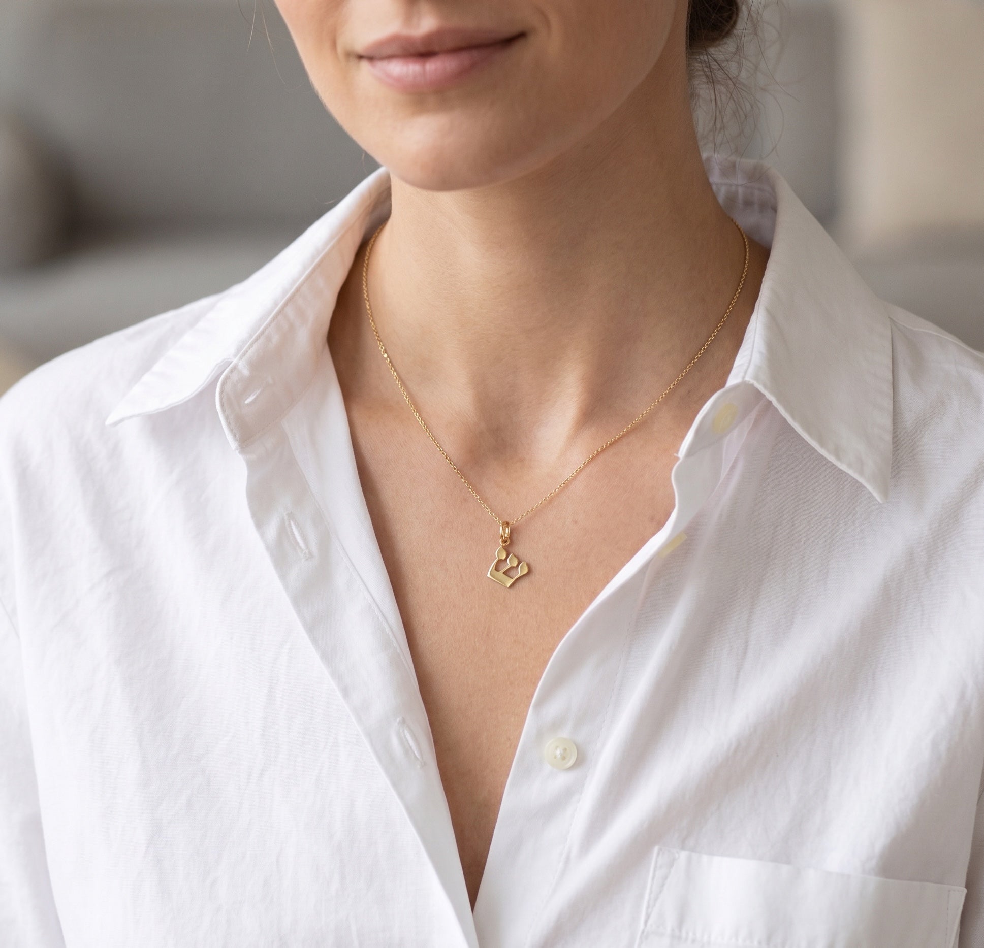 14K Gold Hebrew Initial Pendant Personalized Zoe Lev Jewelry