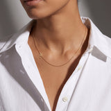 14k Gold Script Initial Asymmetrical Necklace Personalized Zoe Lev Jewelry