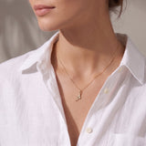 14K Gold Script Initial Necklace Personalized Zoe Lev Jewelry
