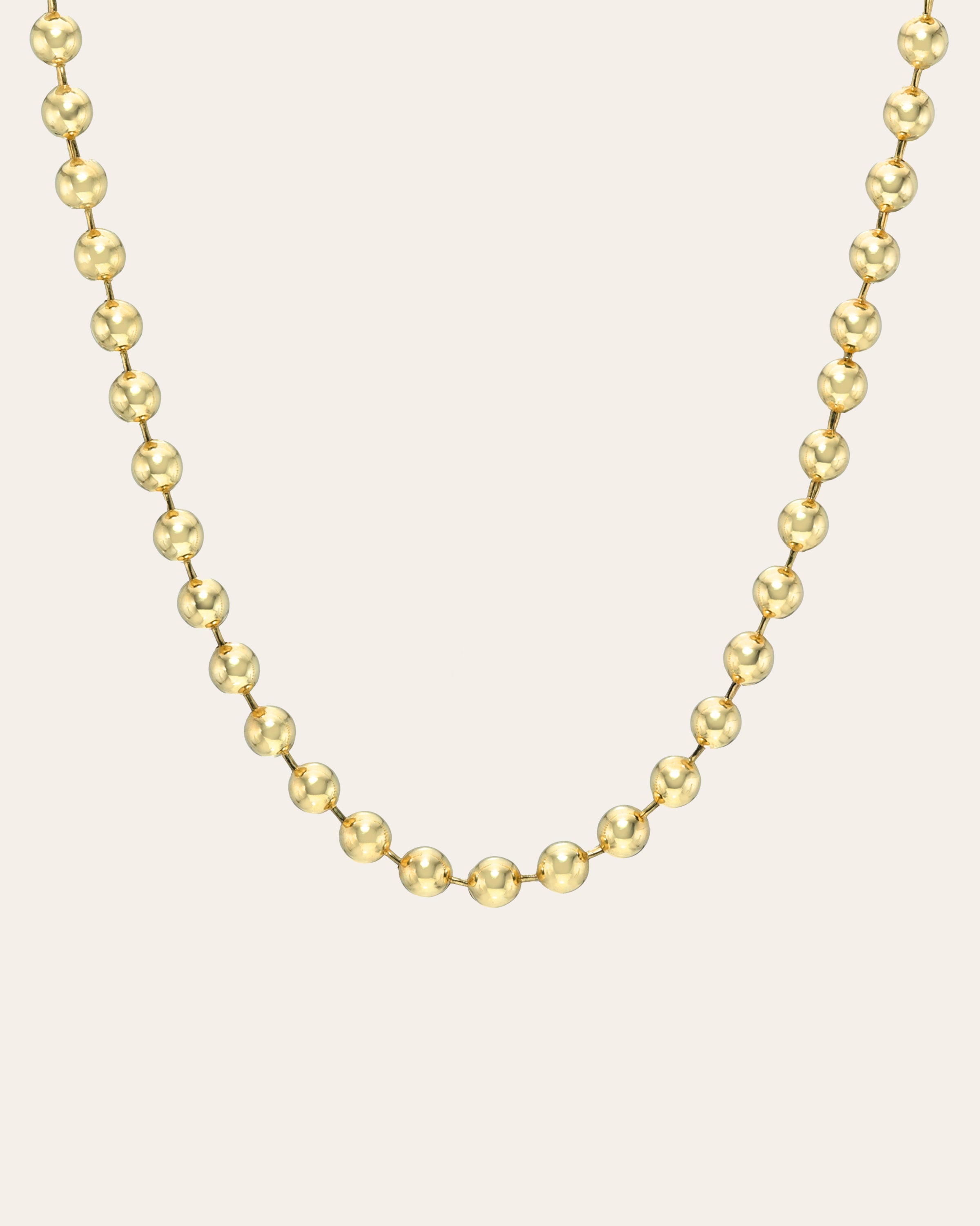 14K Gold Heavyweight Ball Chain Chains Zoe Lev Jewelry