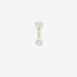 Lab Diamond Pear 3 Prong Drop Stud Earring Studs Zoe Lev Jewelry