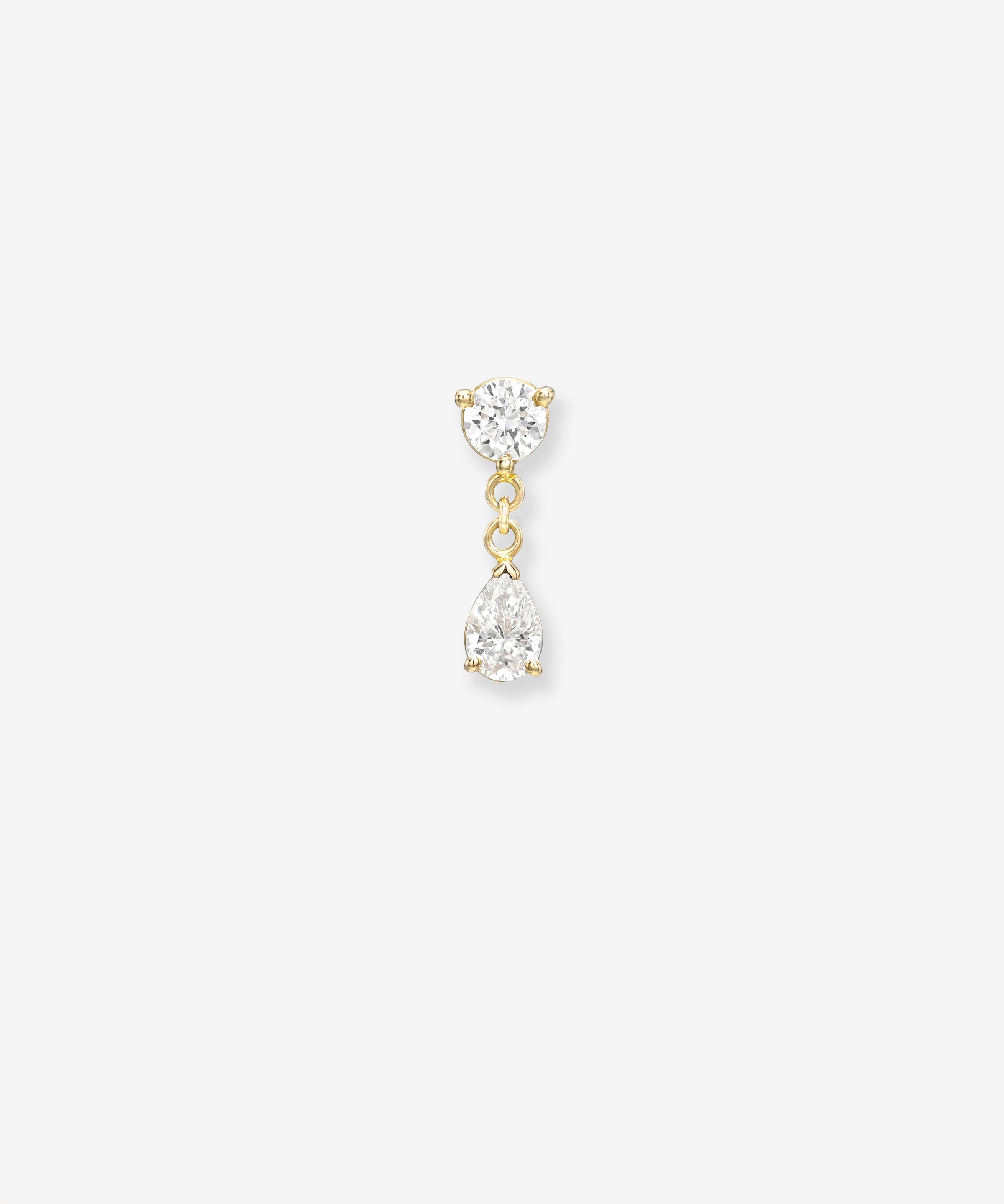 Lab Diamond Pear 3 Prong Drop Stud Earring Studs Zoe Lev Jewelry
