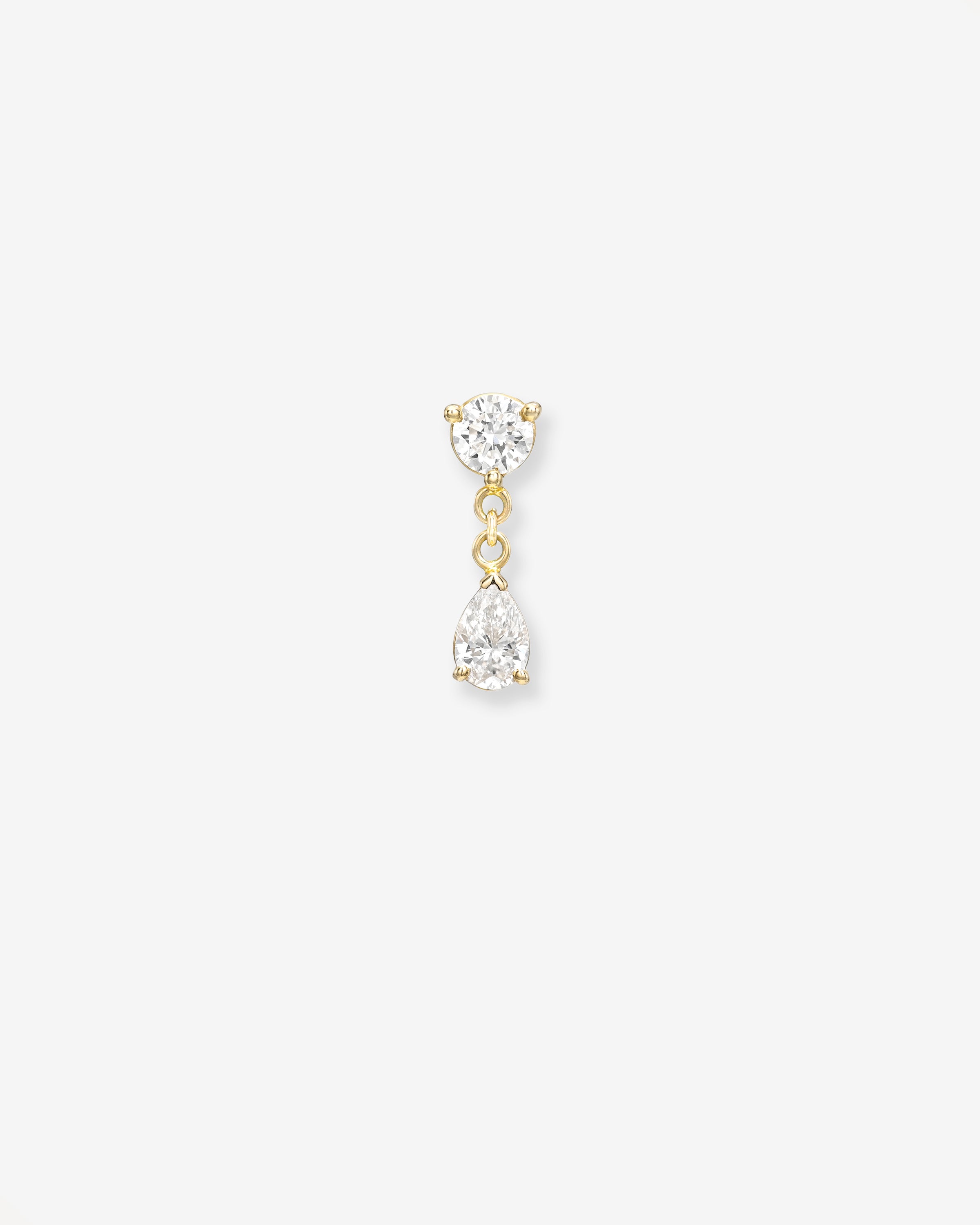 Lab Diamond Pear 3 Prong Drop Stud Earring Studs Zoe Lev Jewelry