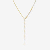 14k 4 Prong Half Diamond Tennis Lariat Tennis Necklace Zoe Lev Jewelry