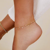 14k Bezel Diamond Fringe Anklet Zoe Lev Jewelry