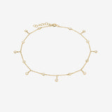14k Bezel Diamond Fringe Anklet Zoe Lev Jewelry