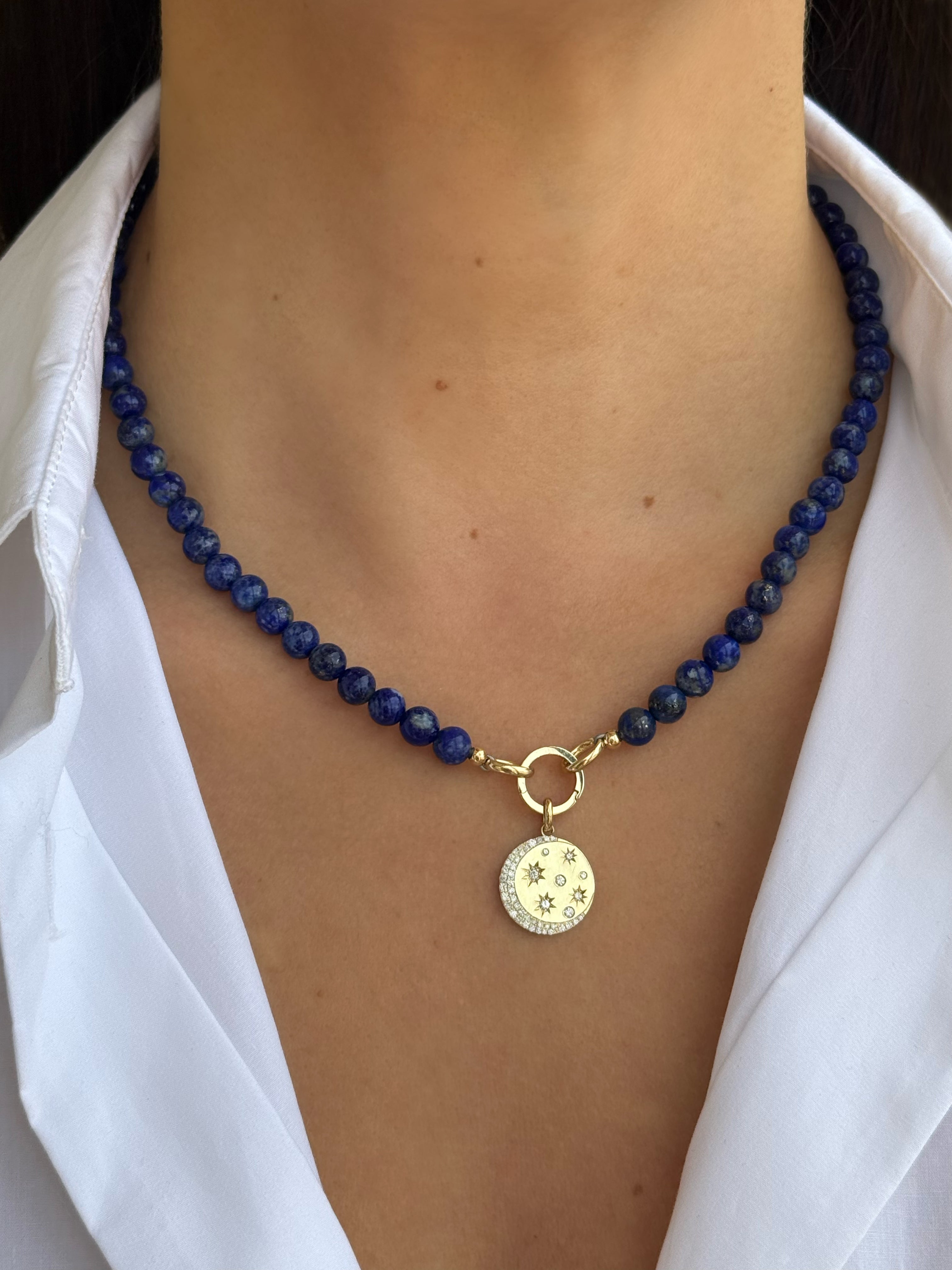 14K Large Smooth Beaded Necklace Personalized Zoe Lev Jewelry