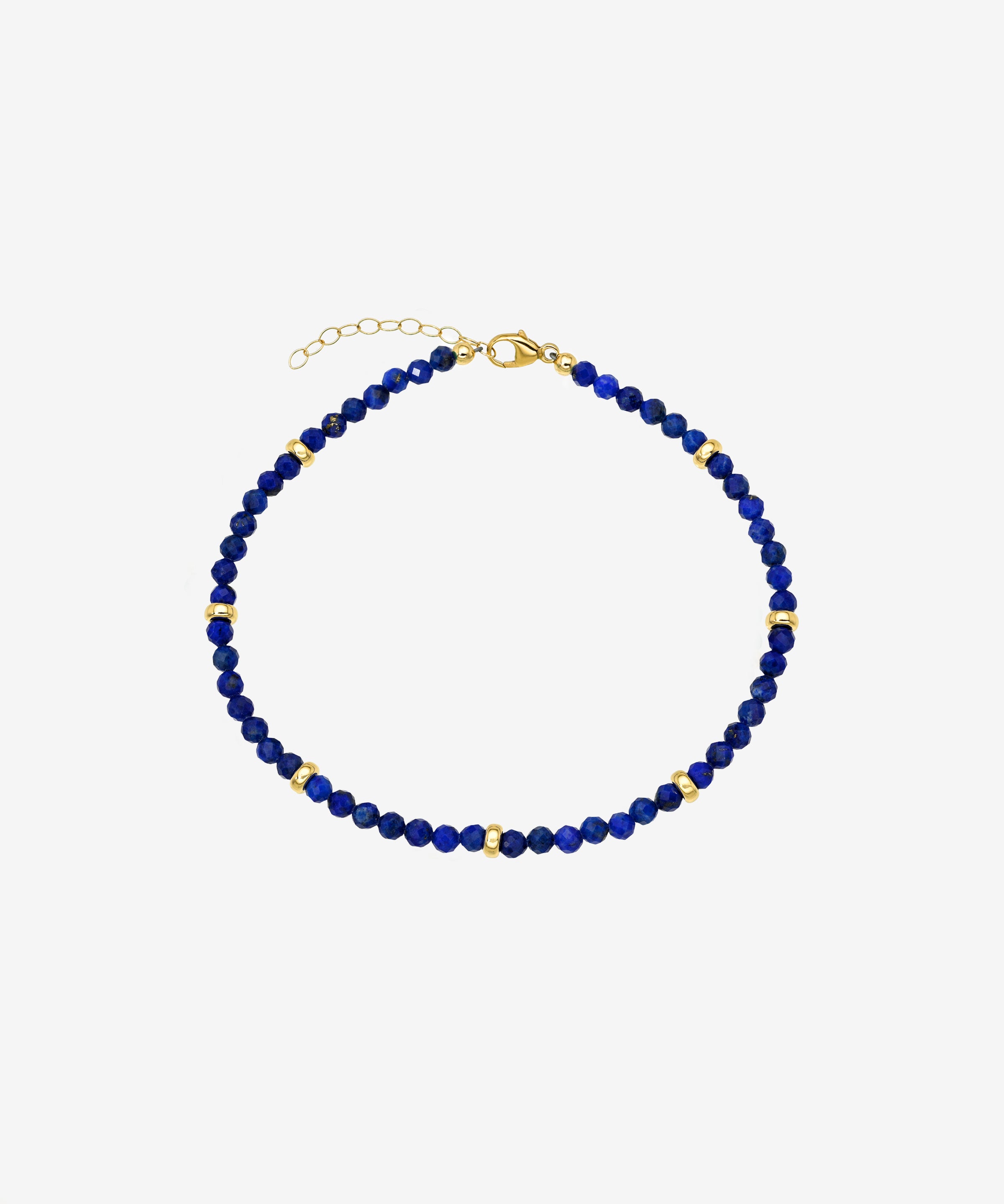 14k Blue Lapis Segment Anklet Zoe Lev Jewelry