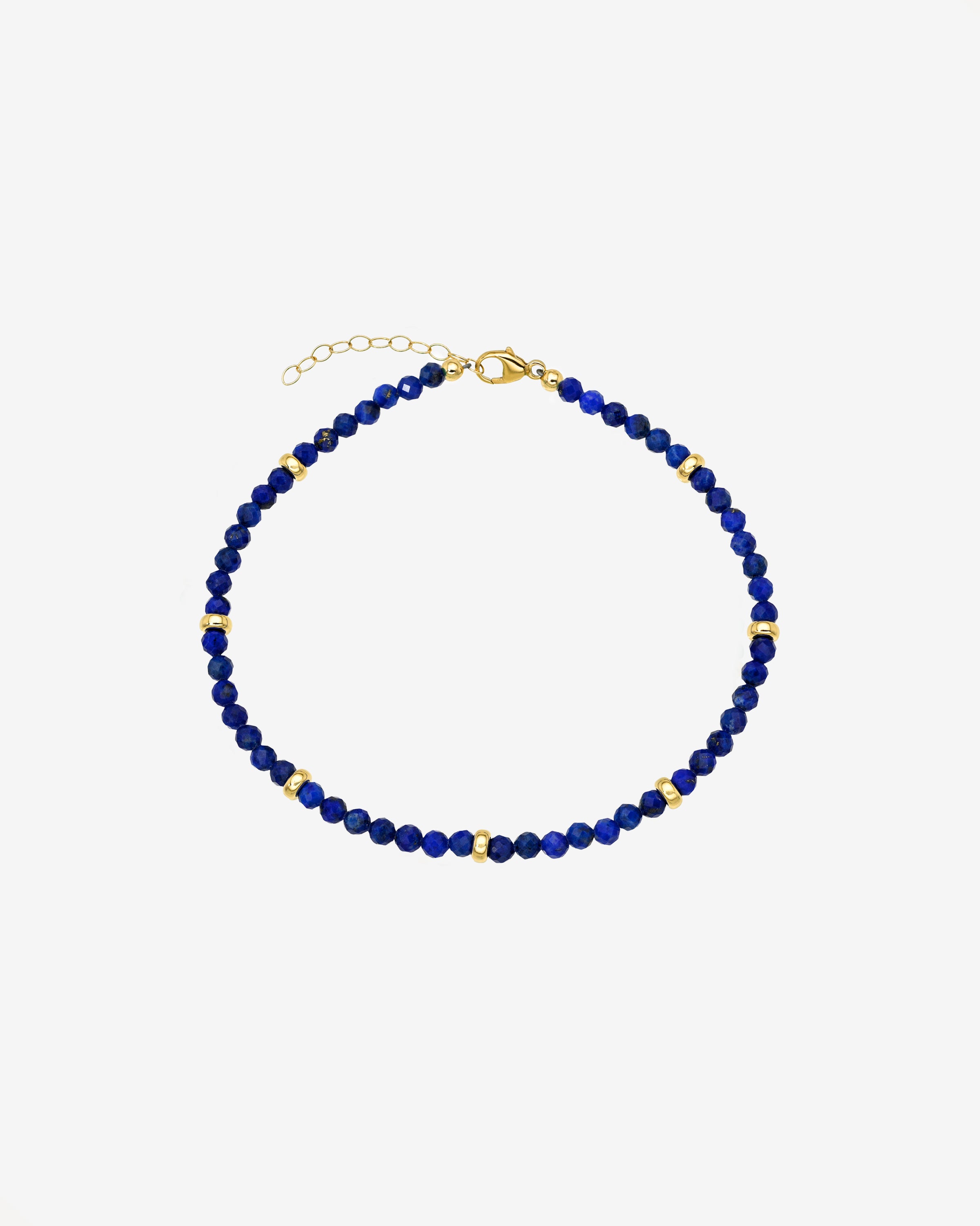 14k Blue Lapis Segment Anklet Zoe Lev Jewelry