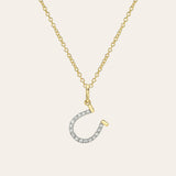 14k Diamond Horseshoe Necklace Zoe Lev Jewelry