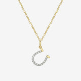 14k Diamond Horseshoe Necklace Zoe Lev Jewelry