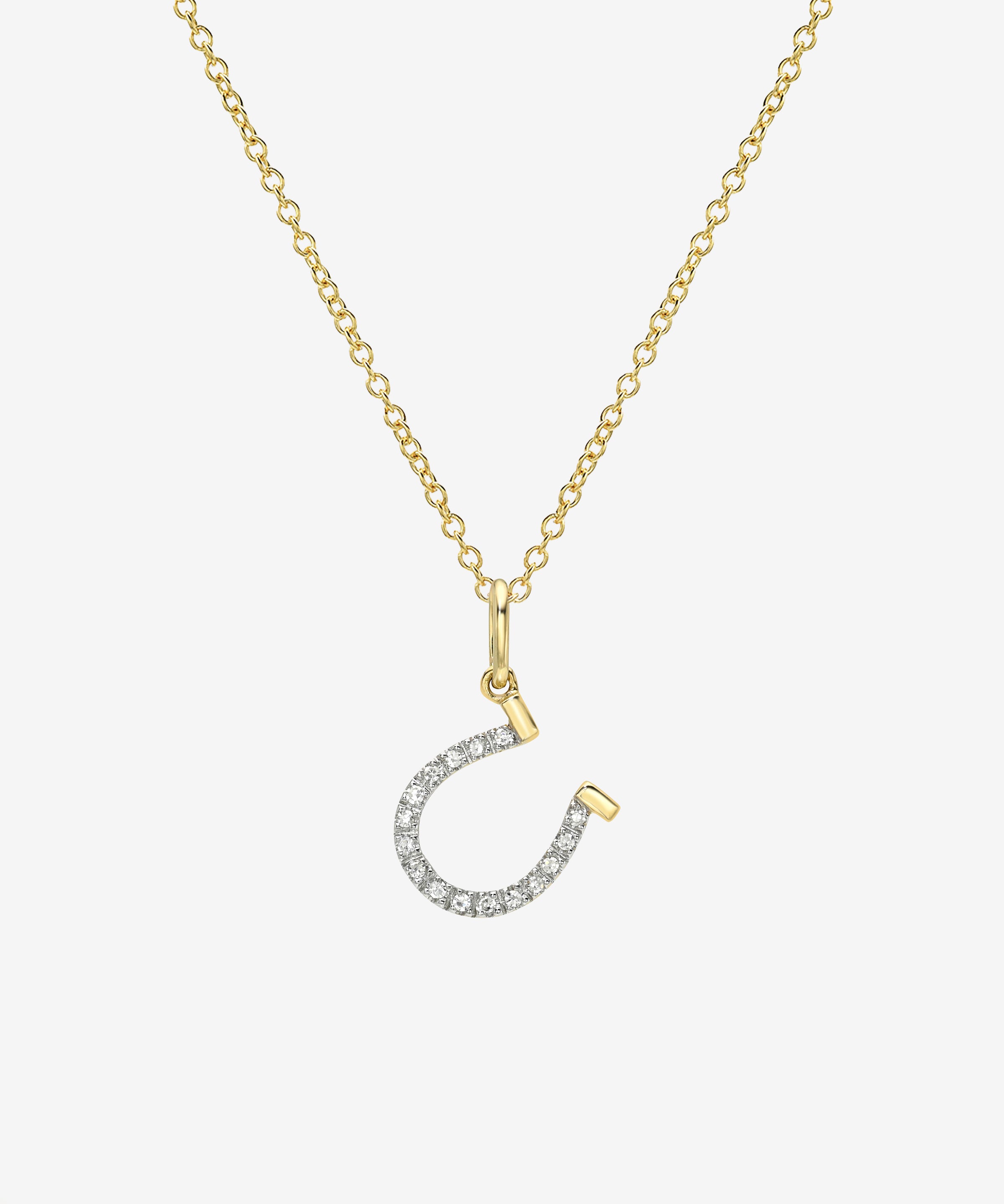 14k Diamond Horseshoe Necklace Zoe Lev Jewelry