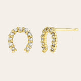 14k Diamond Horseshoe Studs Studs Zoe Lev Jewelry