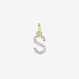 14k Diamond Initial Pendant