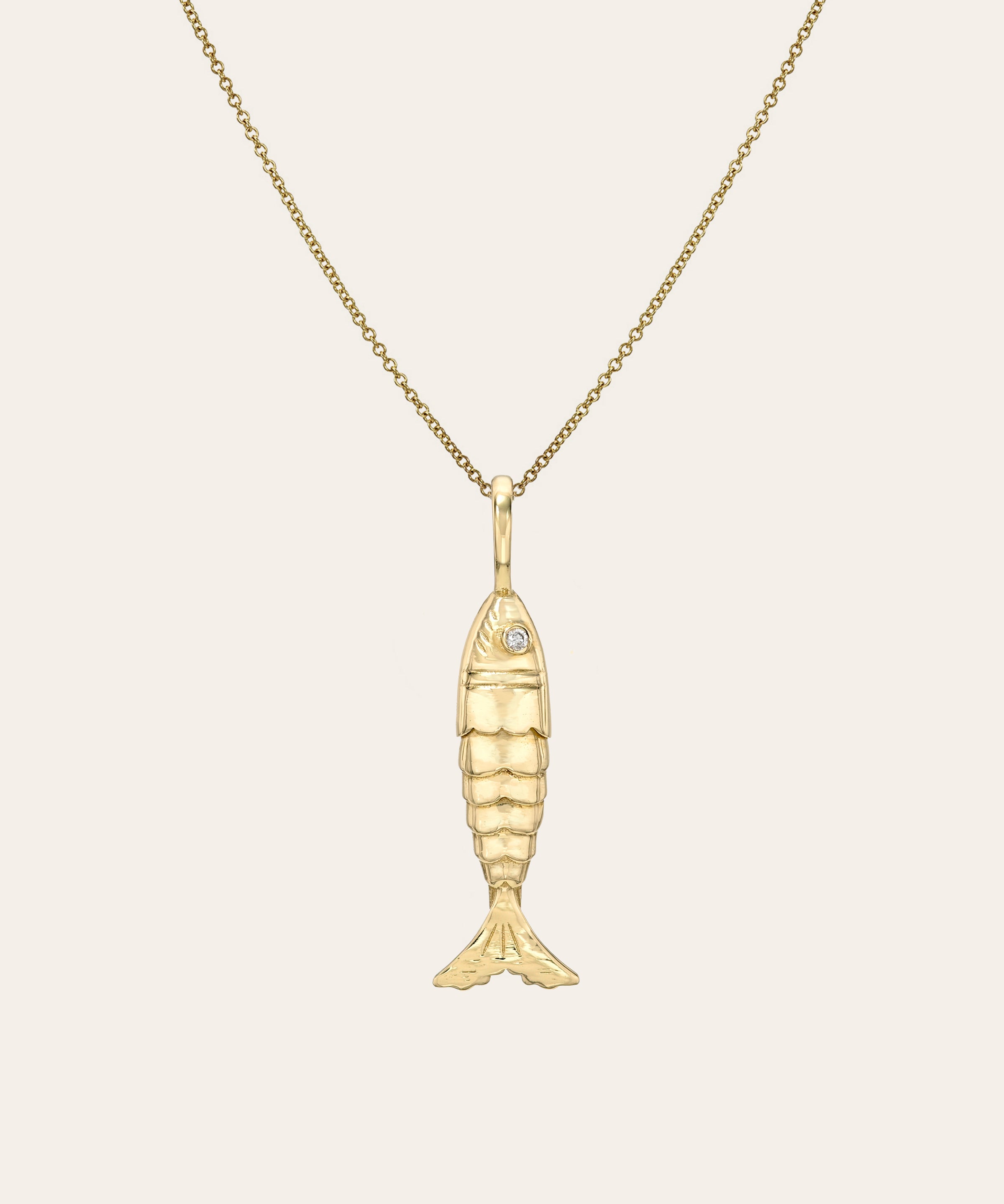 14k Gold Diamond Lucky Fish Necklace Zoe Lev Jewelry