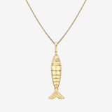 14k Gold Diamond Lucky Fish Necklace Zoe Lev Jewelry