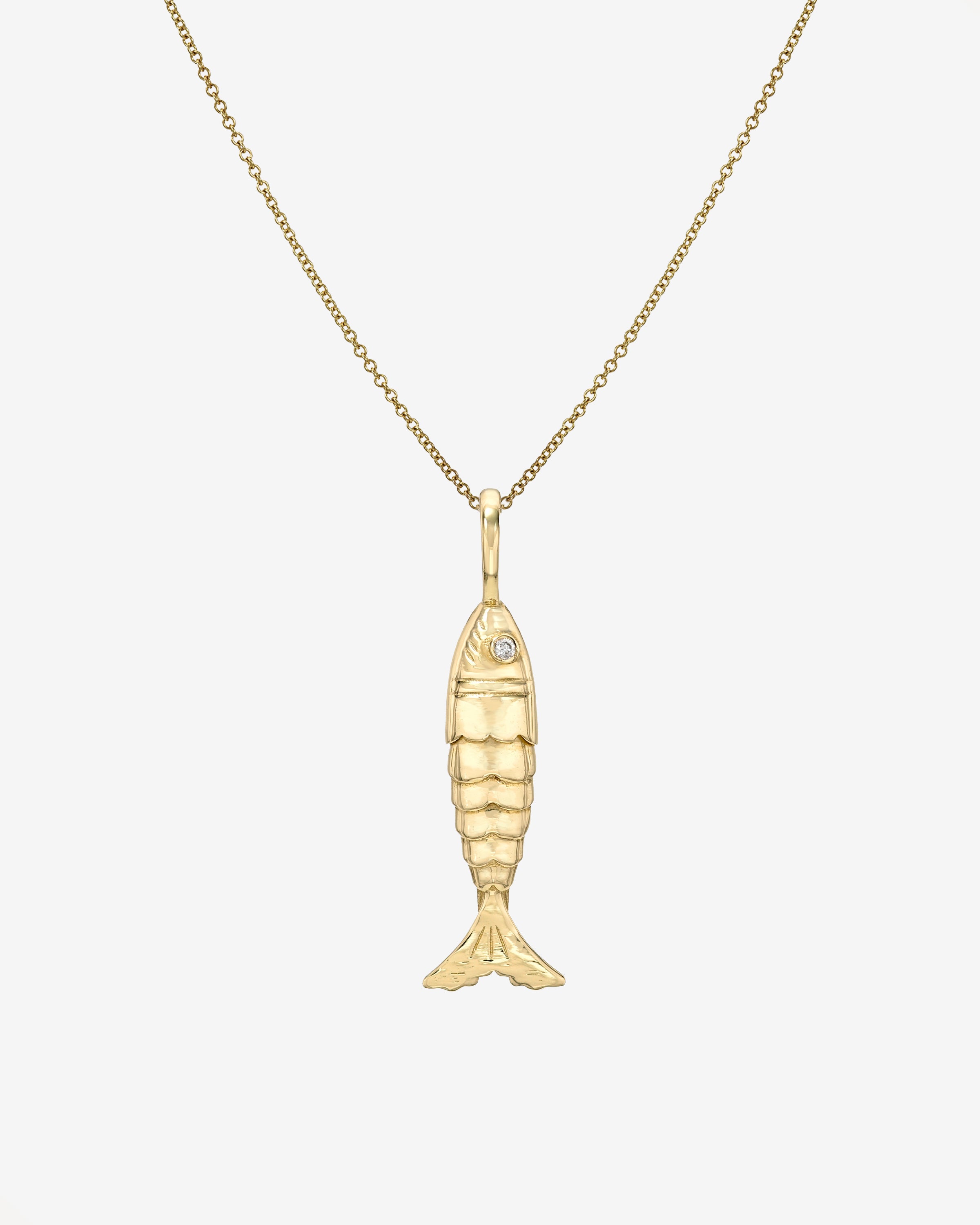 14k Gold Diamond Lucky Fish Necklace Zoe Lev Jewelry