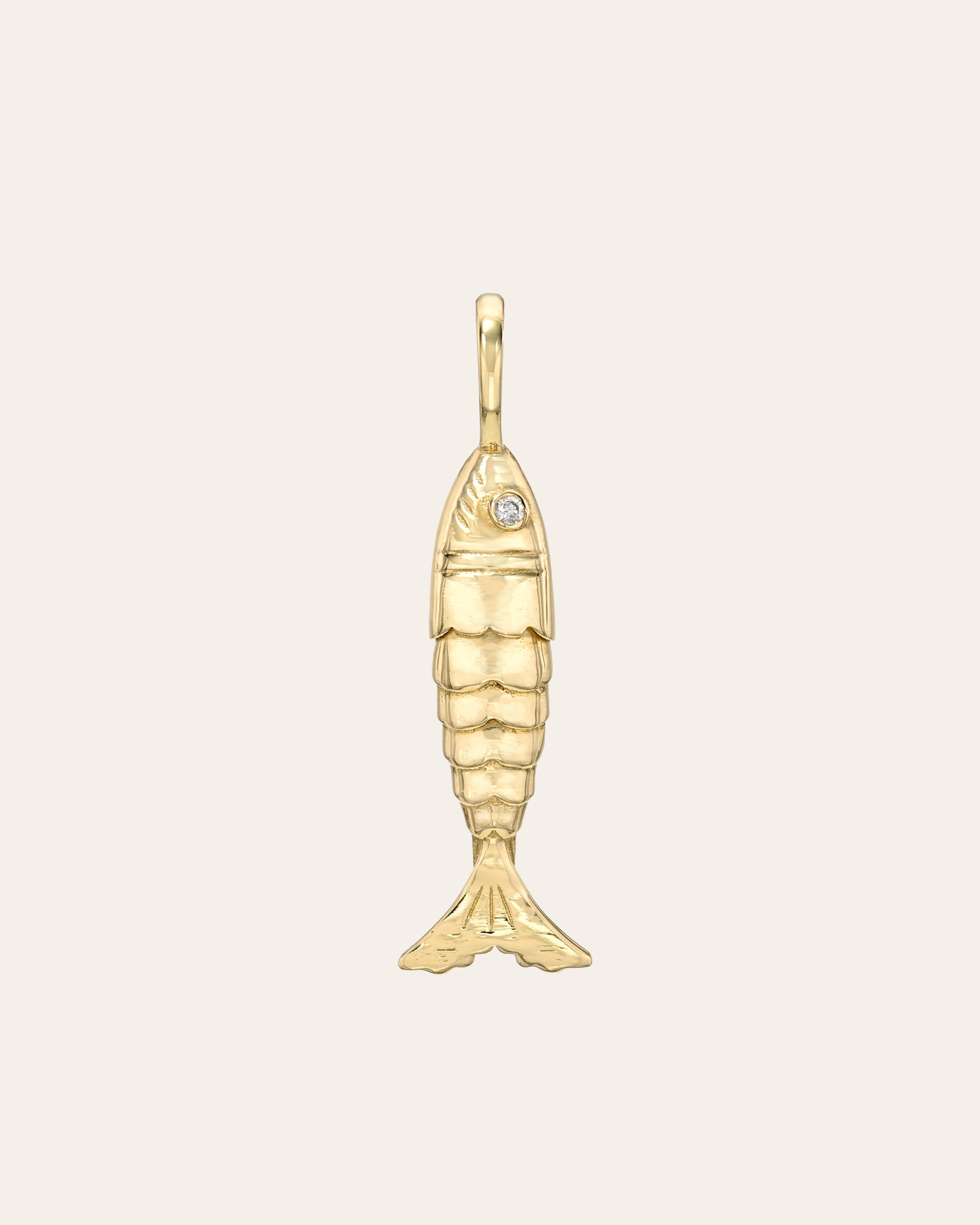 14k Gold Diamond Lucky Fish Pendant Zoe Lev Jewelry