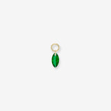 Floating Lab Emerald Marquise Huggie Charm Hoops & Huggies Zoe Lev Jewelry