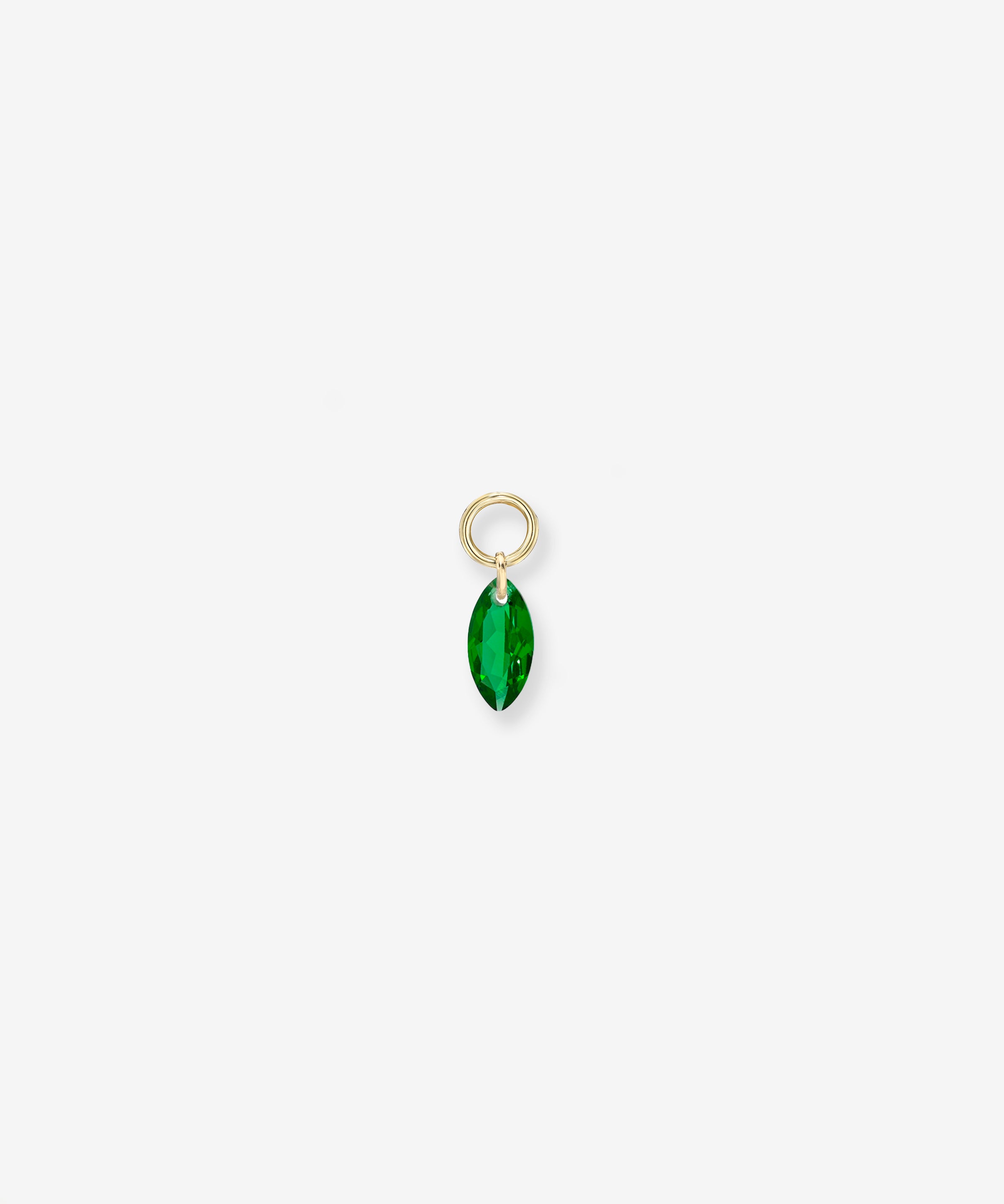 Floating Lab Emerald Marquise Huggie Charm Hoops & Huggies Zoe Lev Jewelry