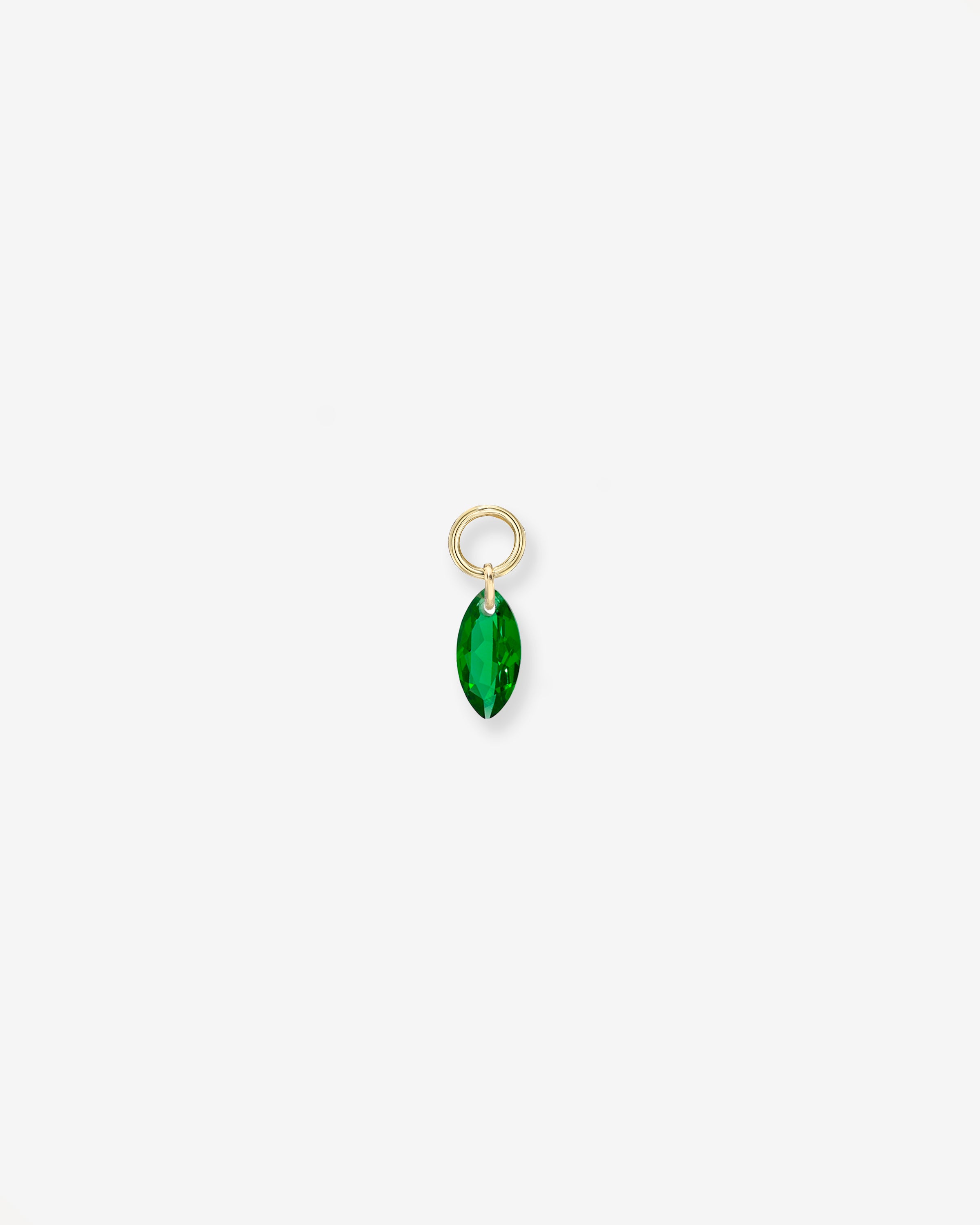 Floating Lab Emerald Marquise Huggie Charm Hoops & Huggies Zoe Lev Jewelry