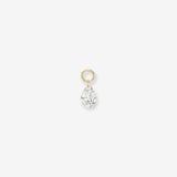 Floating Lab Diamond Pear Huggie Charm Hoops & Huggies Zoe Lev Jewelry